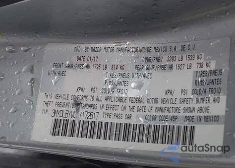 2017 Toyota Yaris Ia z USA, uszkodzony, nr VIN 3MYDLBYV0HY172617